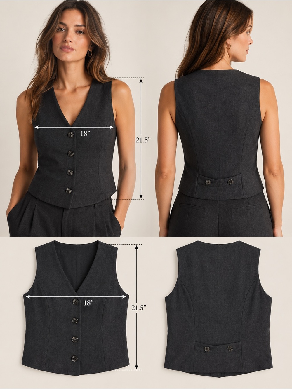 🖤 Abercrombie & Fitch Black Tailored Button Front Vest NWT S